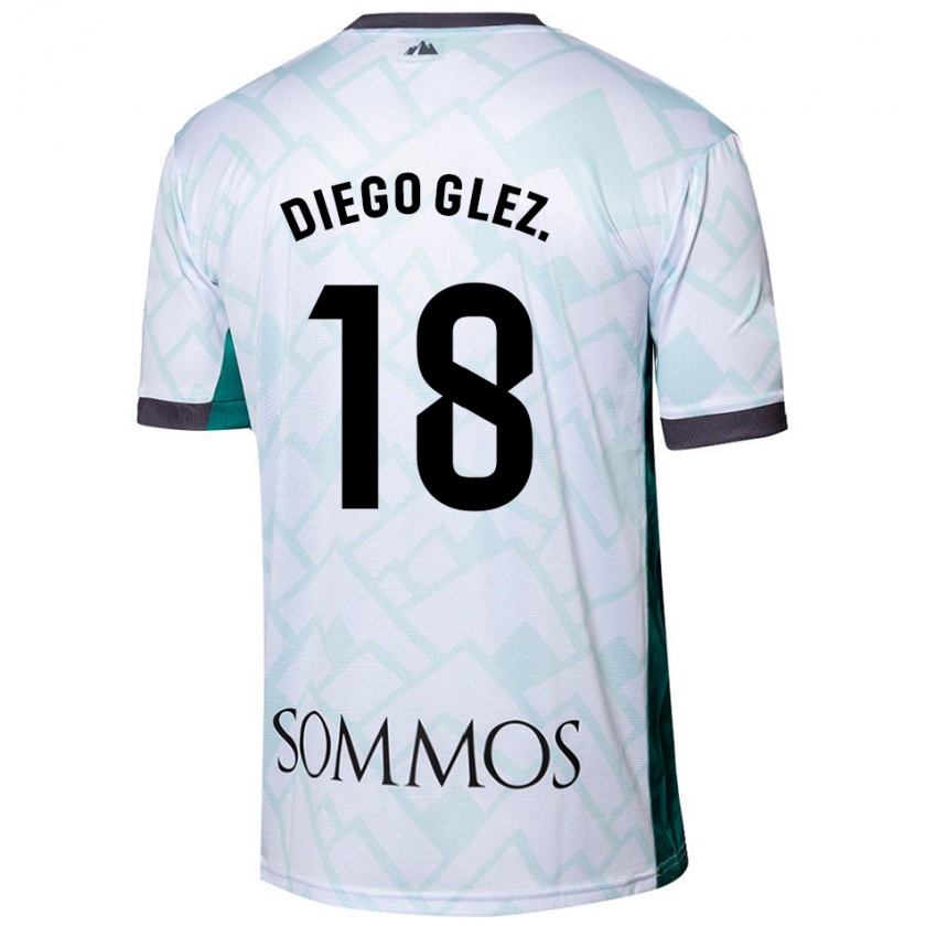 Kandiny Herren Diego González #18 Weiß Grün Auswärtstrikot Trikot 2024/25 T-Shirt