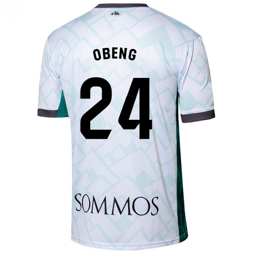 Kandiny Herren Samuel Obeng #24 Weiß Grün Auswärtstrikot Trikot 2024/25 T-Shirt