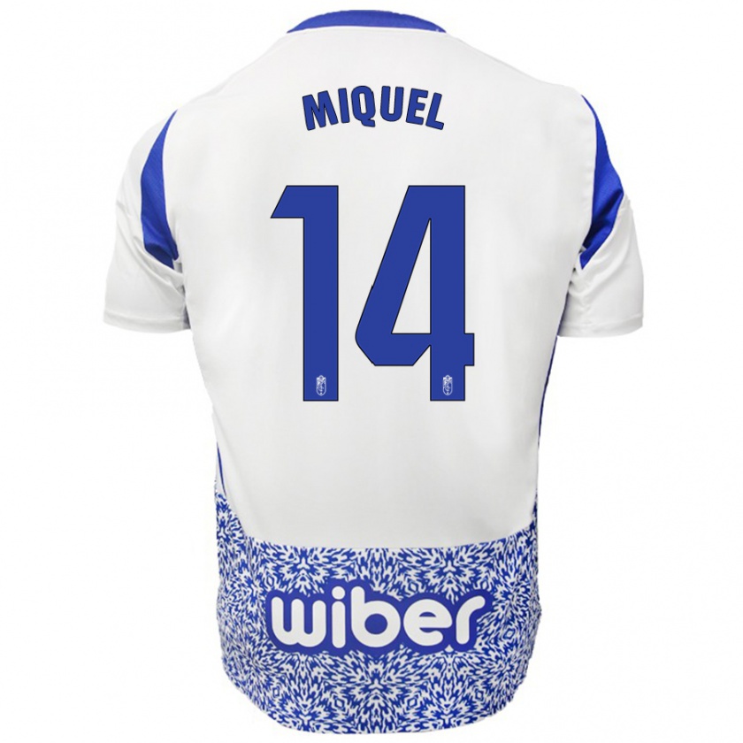 Kandiny Herren Ignasi Miquel #14 Weiß Blau Auswärtstrikot Trikot 2024/25 T-Shirt