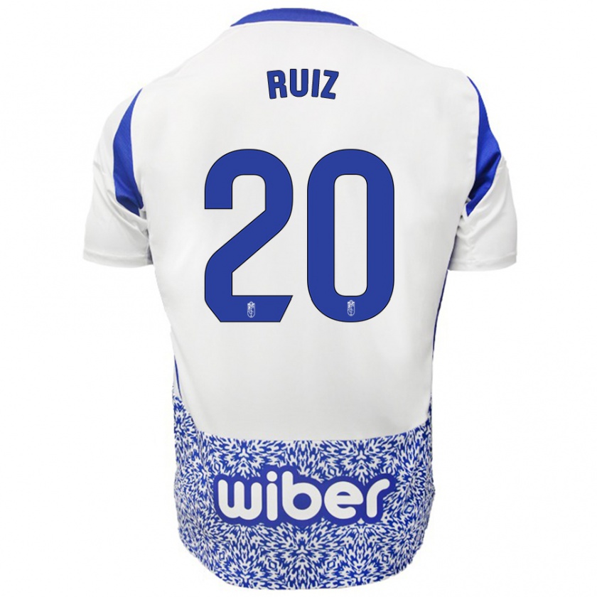 Kandiny Herren Sergio Ruiz #20 Weiß Blau Auswärtstrikot Trikot 2024/25 T-Shirt