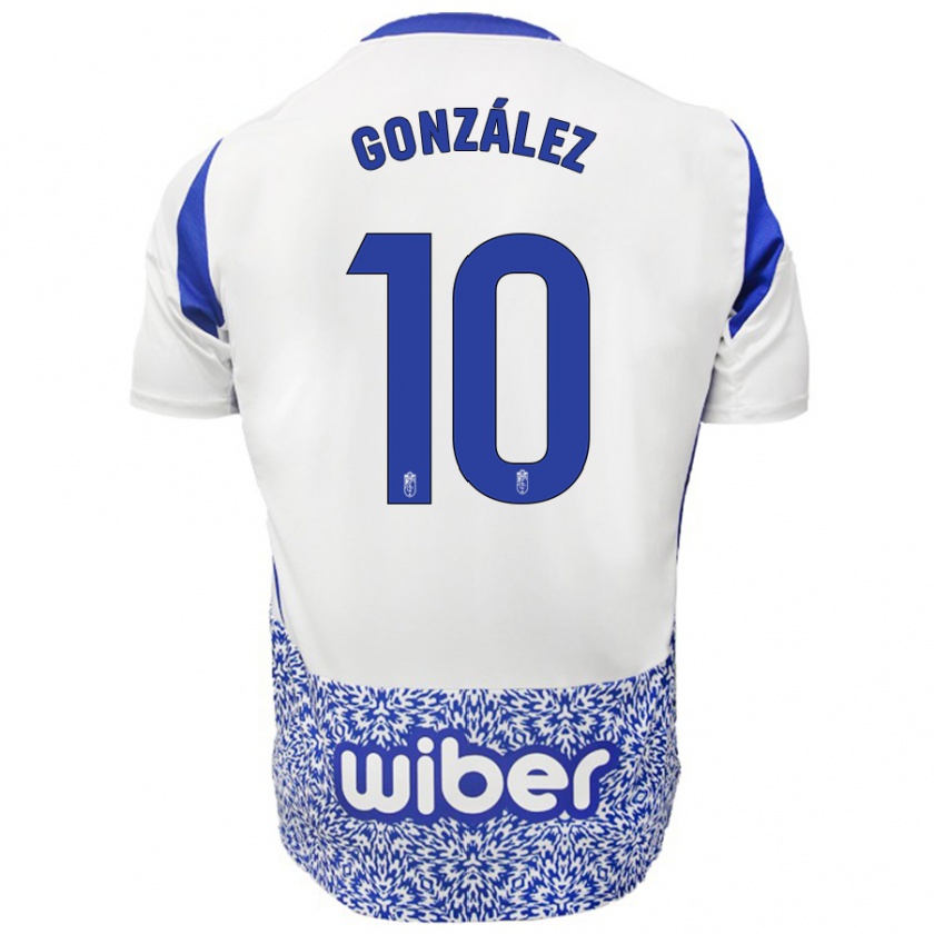 Kandiny Herren Mario González #10 Weiß Blau Auswärtstrikot Trikot 2024/25 T-Shirt