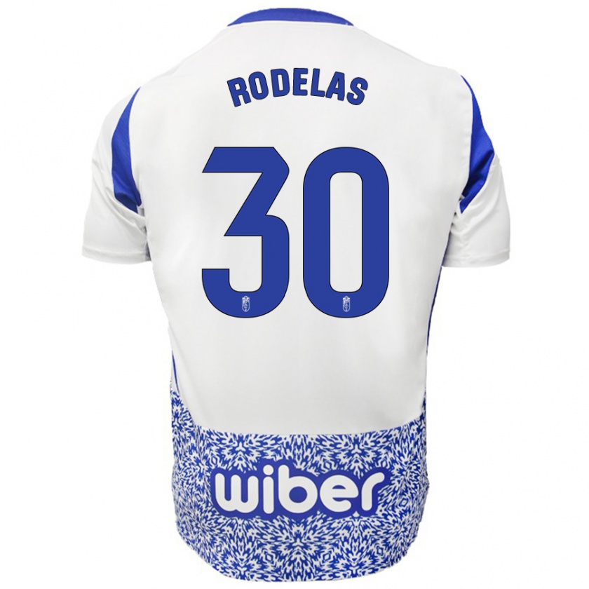 Kandiny Herren Sergio Rodelas #30 Weiß Blau Auswärtstrikot Trikot 2024/25 T-Shirt