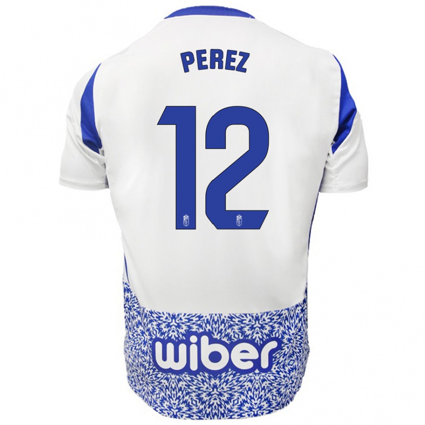 Kandiny Herren Alba Pérez #12 Weiß Blau Auswärtstrikot Trikot 2024/25 T-Shirt