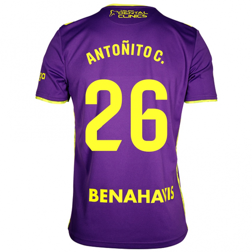 Kandiny Herren Antonio Cordero #26 Lila Gelb Auswärtstrikot Trikot 2024/25 T-Shirt