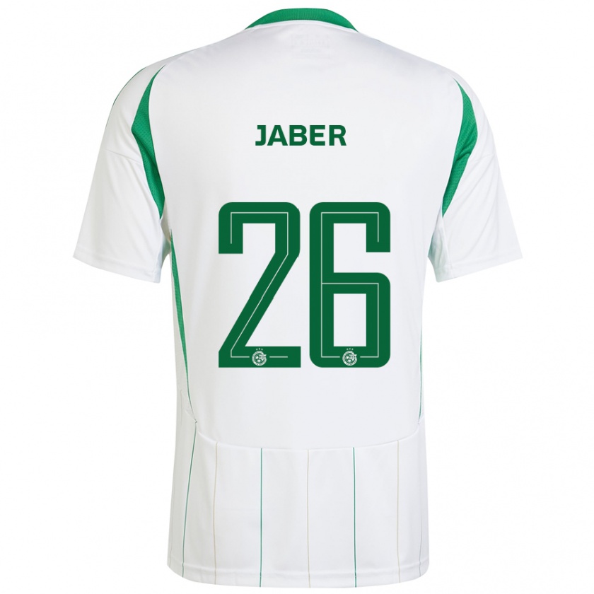 Kandiny Herren Mahmoud Jaber #26 Weiß Grün Auswärtstrikot Trikot 2024/25 T-Shirt