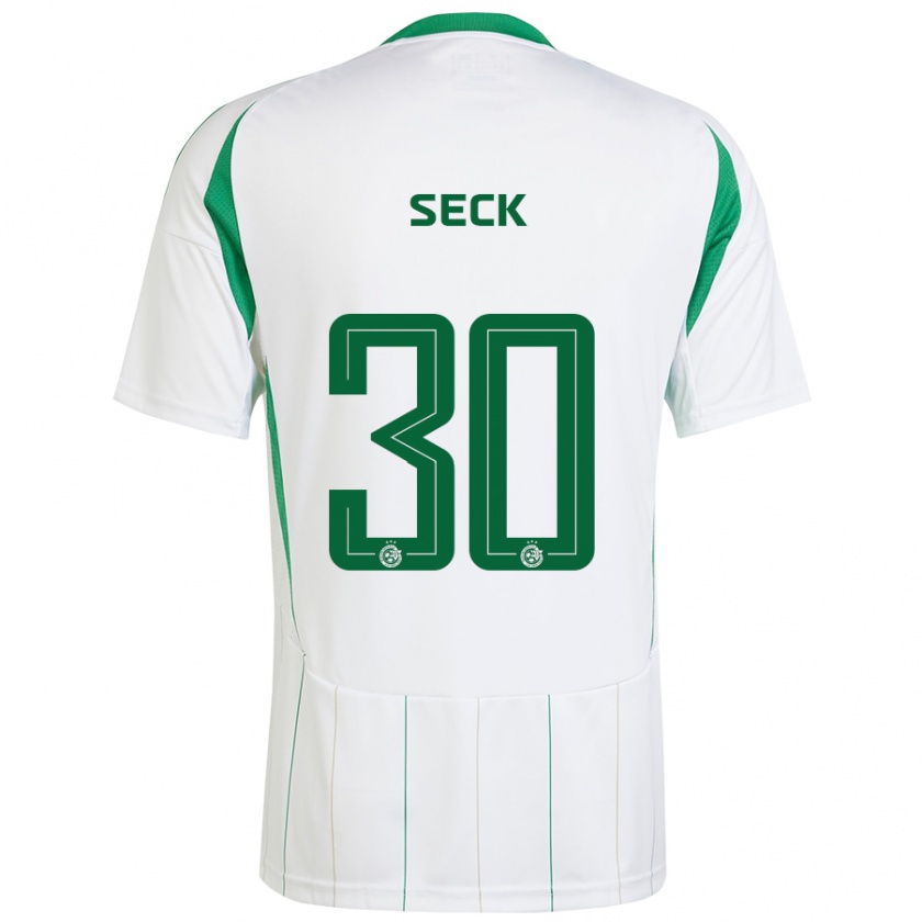 Kandiny Herren Abdoulaye Seck #30 Weiß Grün Auswärtstrikot Trikot 2024/25 T-Shirt