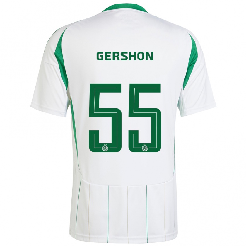 Kandiny Herren Rami Gershon #55 Weiß Grün Auswärtstrikot Trikot 2024/25 T-Shirt