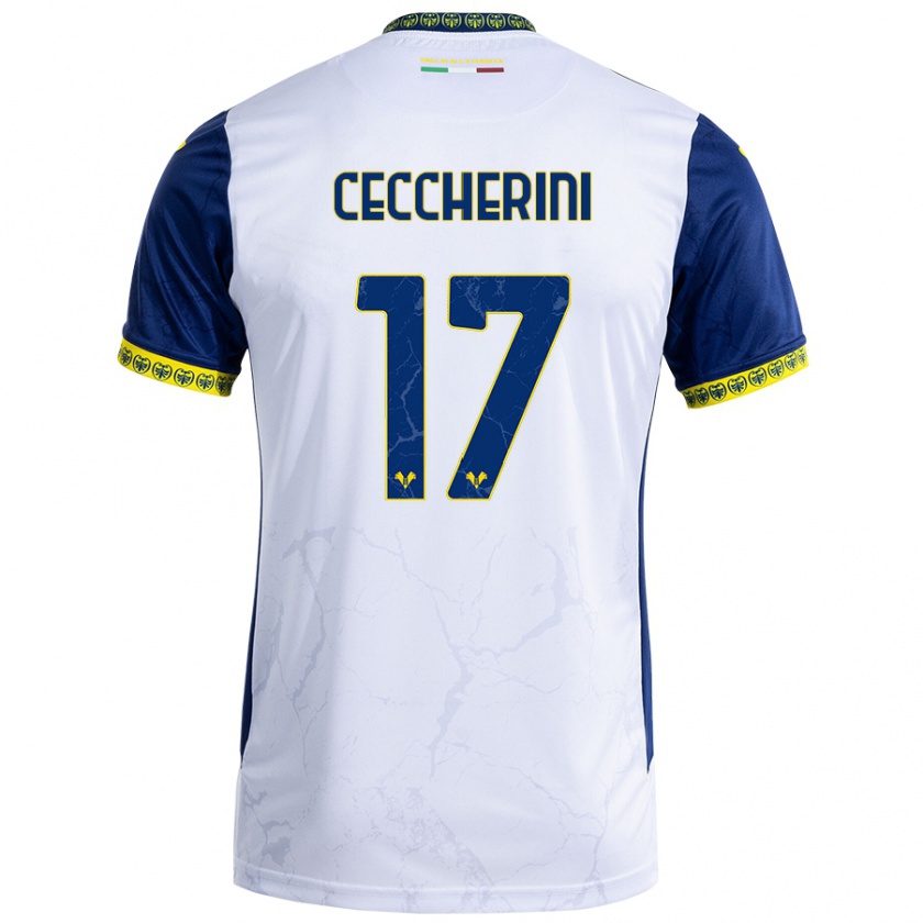 Kandiny Herren Federico Ceccherini #17 Weiß Blau Auswärtstrikot Trikot 2024/25 T-Shirt