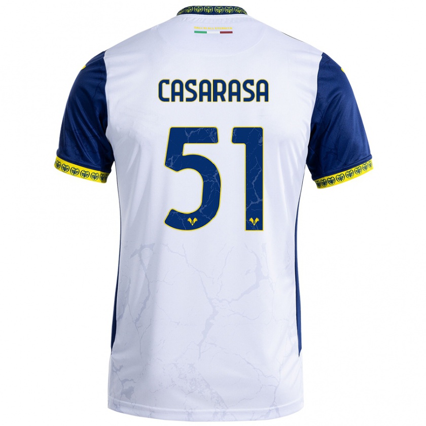 Kandiny Herren Asia Casarasa #51 Weiß Blau Auswärtstrikot Trikot 2024/25 T-Shirt