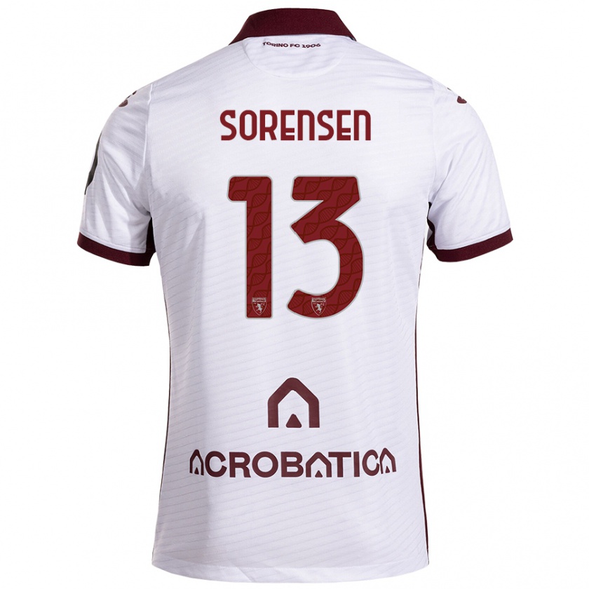 Kandiny Herren Ben Sørensen #13 Weiß Kastanienbraun Auswärtstrikot Trikot 2024/25 T-Shirt