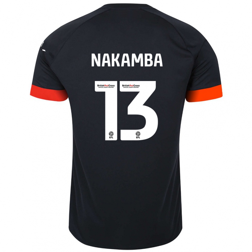 Kandiny Herren Marvelous Nakamba #13 Schwarz Orange Auswärtstrikot Trikot 2024/25 T-Shirt