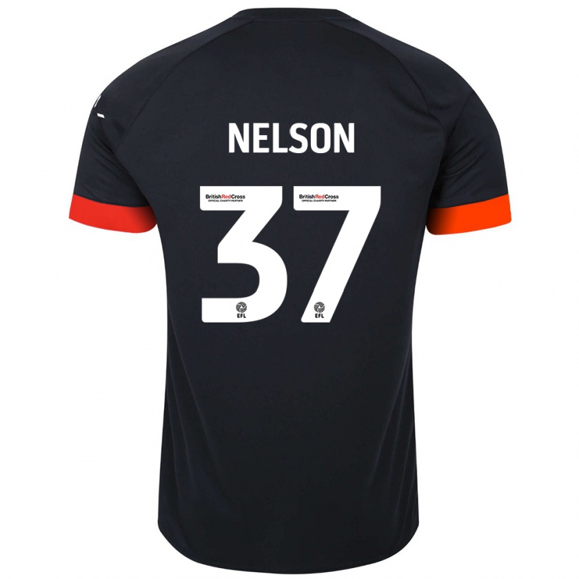 Kandiny Herren Zack Nelson #37 Schwarz Orange Auswärtstrikot Trikot 2024/25 T-Shirt