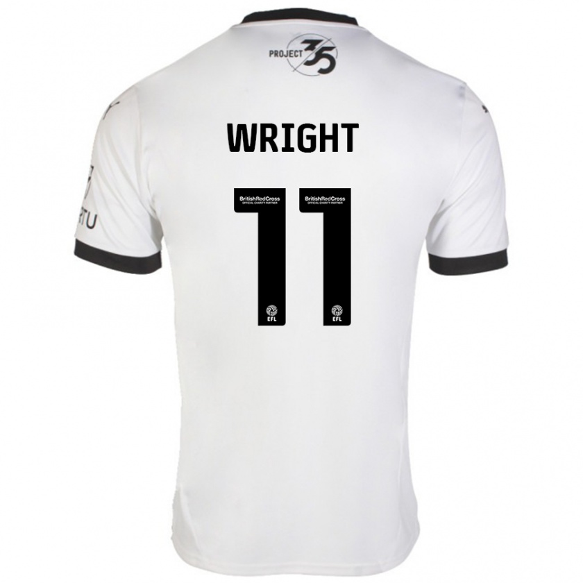 Kandiny Herren Callum Wright #11 Weiß Schwarz Auswärtstrikot Trikot 2024/25 T-Shirt