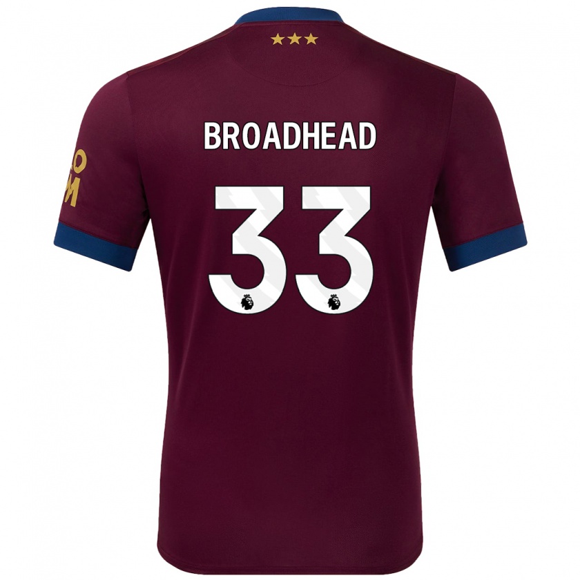 Kandiny Herren Nathan Broadhead #33 Braun Auswärtstrikot Trikot 2024/25 T-Shirt