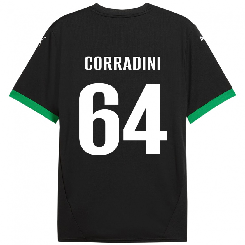 Kandiny Damen Francesco Corradini #64 Schwarz Dunkelgrün Heimtrikot Trikot 2024/25 T-Shirt