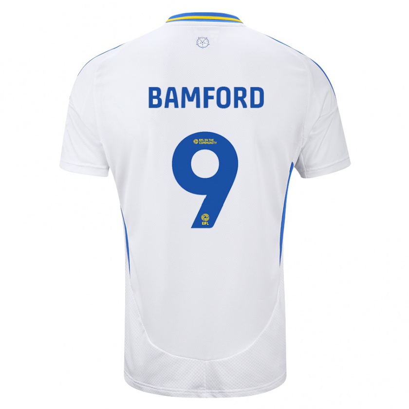 Kandiny Damen Patrick Bamford #9 Weiß Blau Heimtrikot Trikot 2024/25 T-Shirt