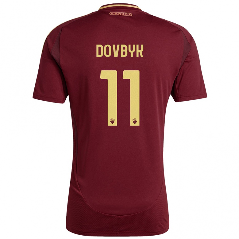 Kandiny Damen Artem Dovbyk #11 Rot Braun Gold Heimtrikot Trikot 2024/25 T-Shirt