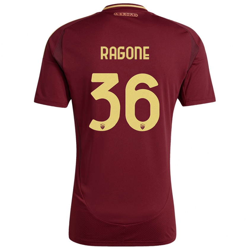 Kandiny Damen Diego Ragone #36 Rot Braun Gold Heimtrikot Trikot 2024/25 T-Shirt