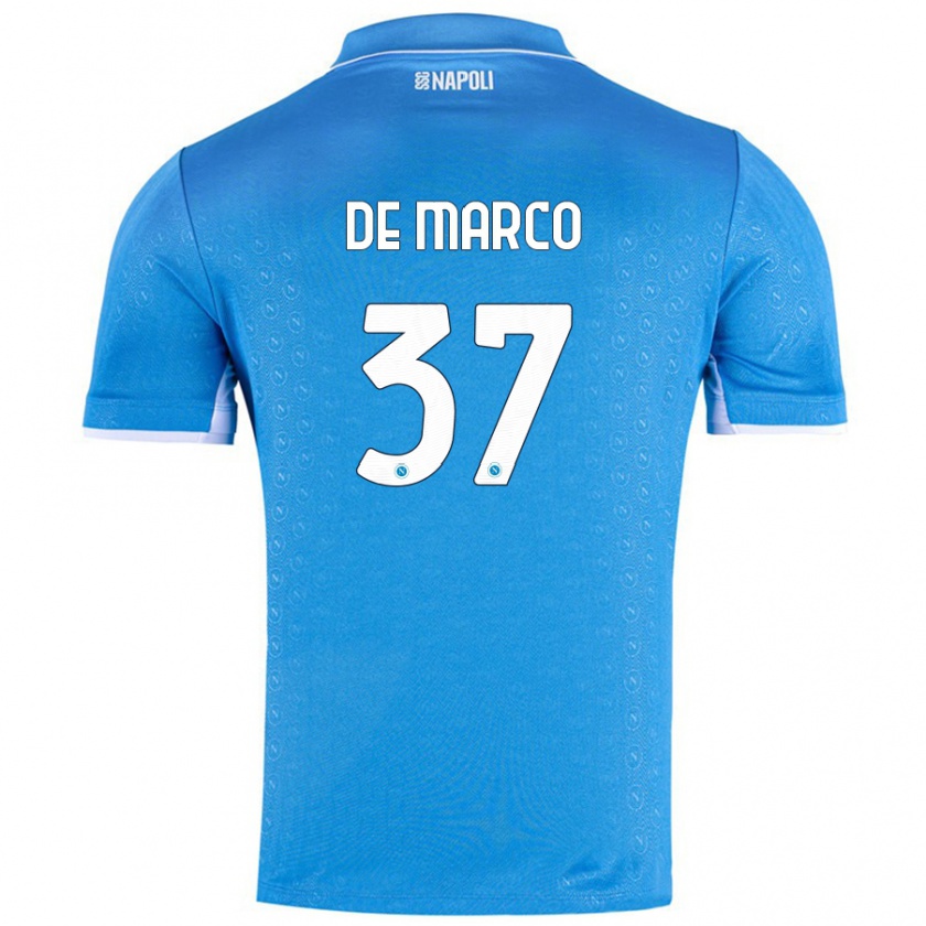 Kandiny Damen Francesco De Marco #37 Himmelblau Heimtrikot Trikot 2024/25 T-Shirt