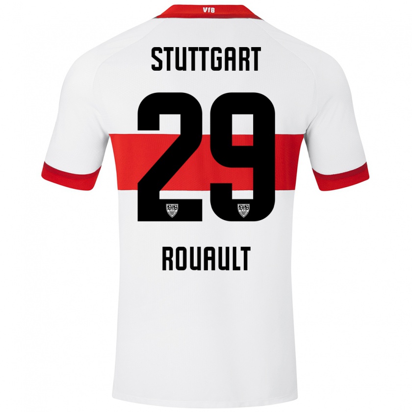 Kandiny Damen Anthony Rouault #29 Weiß Rot Heimtrikot Trikot 2024/25 T-Shirt