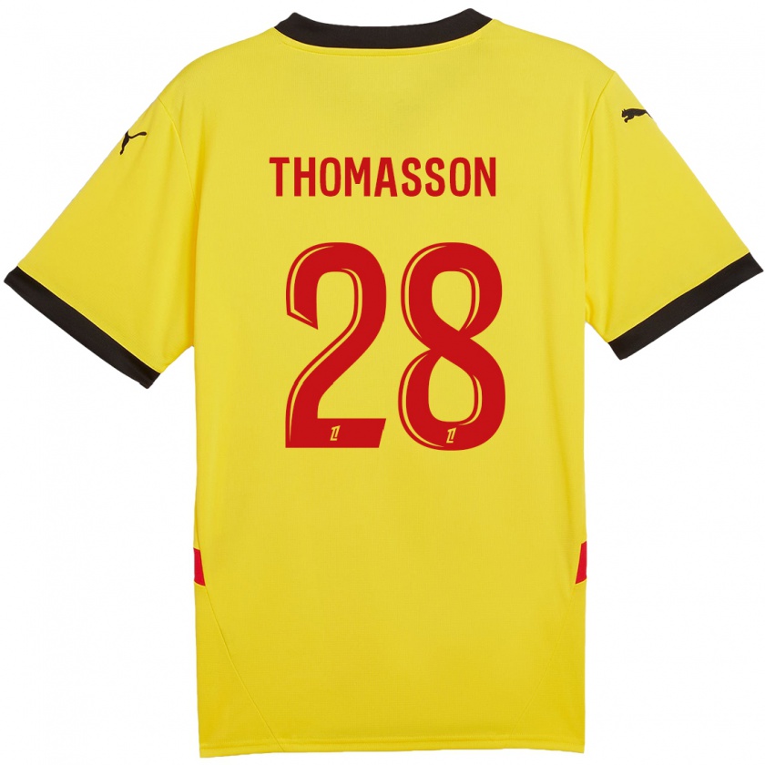 Kandiny Damen Adrien Thomasson #28 Gelb Rot Heimtrikot Trikot 2024/25 T-Shirt