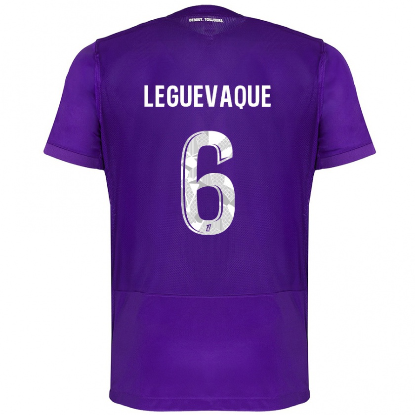 Kandiny Damen Laurie Leguevaque #6 Violett Weiß Heimtrikot Trikot 2024/25 T-Shirt