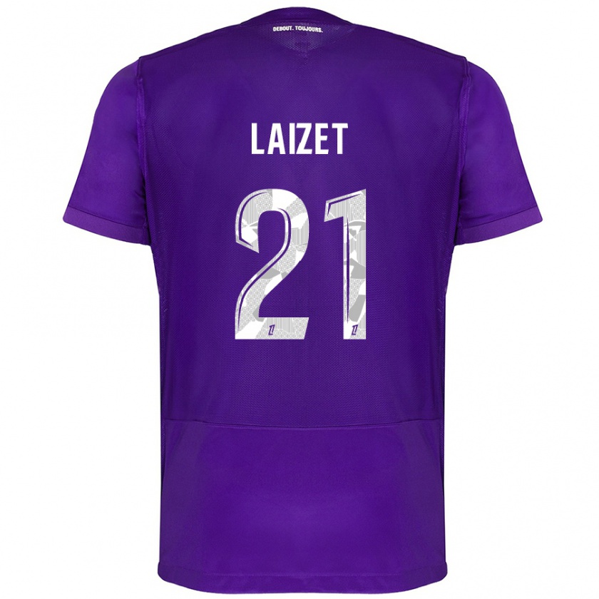 Kandiny Damen Emma Laizet #21 Violett Weiß Heimtrikot Trikot 2024/25 T-Shirt