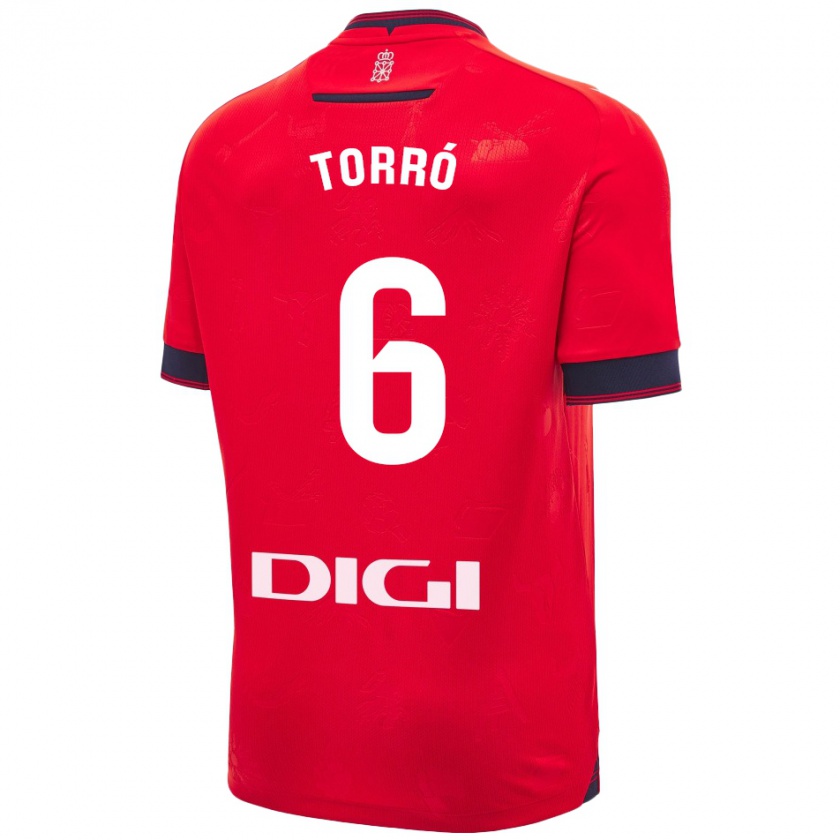 Kandiny Damen Lucas Torró #6 Rot Weiß Heimtrikot Trikot 2024/25 T-Shirt