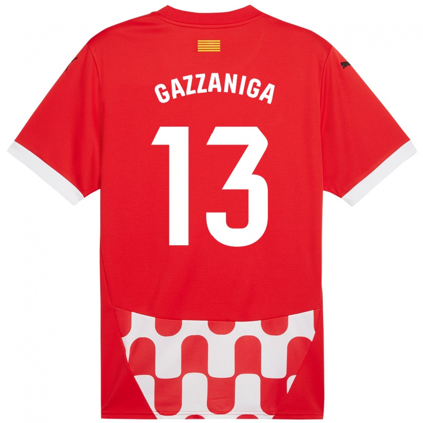 Kandiny Damen Paulo Gazzaniga #13 Rot Weiß Heimtrikot Trikot 2024/25 T-Shirt