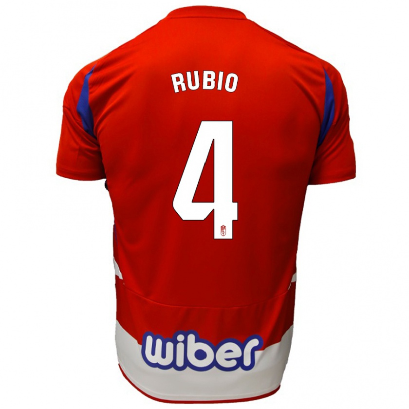 Kandiny Damen Miguel Rubio #4 Rot Weiß Blau Heimtrikot Trikot 2024/25 T-Shirt