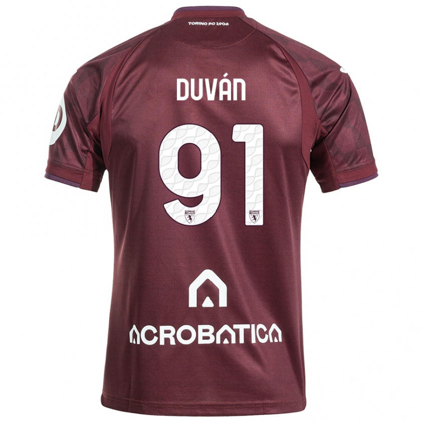 Kandiny Damen Duván Zapata #91 Kastanienbraun Weiß Heimtrikot Trikot 2024/25 T-Shirt