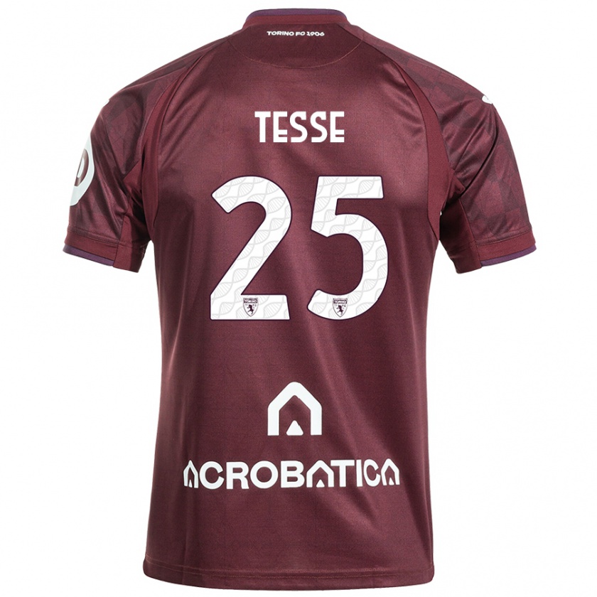 Kandiny Damen Manuela Tesse #25 Kastanienbraun Weiß Heimtrikot Trikot 2024/25 T-Shirt