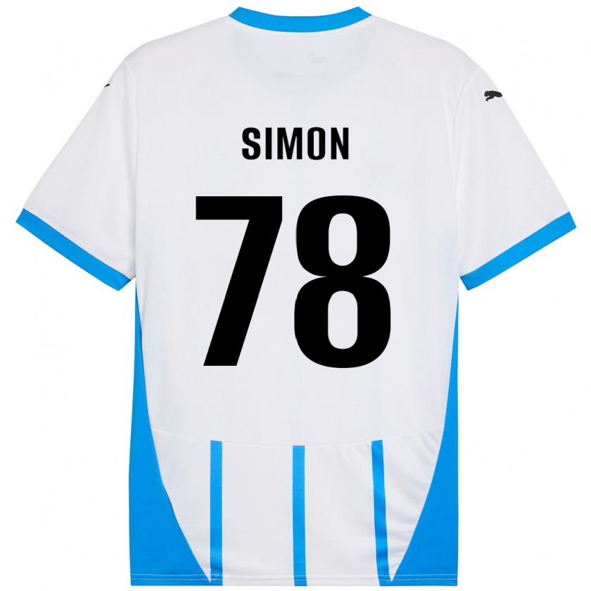 Kandiny Damen Bénédicte Simon #78 Weiß Blau Auswärtstrikot Trikot 2024/25 T-Shirt