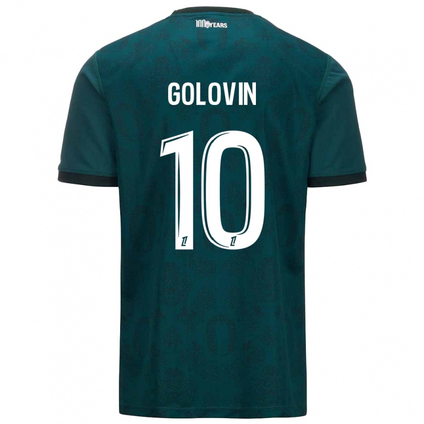 Kandiny Damen Aleksandr Golovin #10 Dunkelgrün Auswärtstrikot Trikot 2024/25 T-Shirt