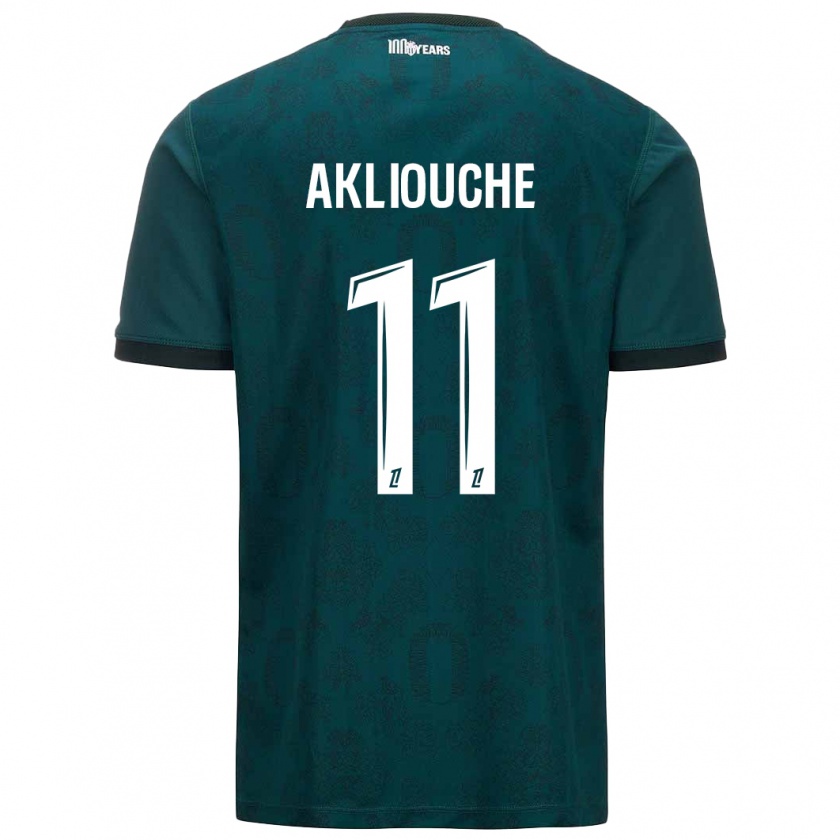 Kandiny Damen Maghnes Akliouche #11 Dunkelgrün Auswärtstrikot Trikot 2024/25 T-Shirt