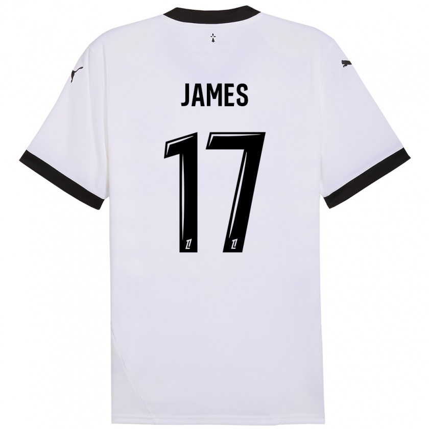 Kandiny Damen Jordan James #17 Weiß Schwarz Auswärtstrikot Trikot 2024/25 T-Shirt