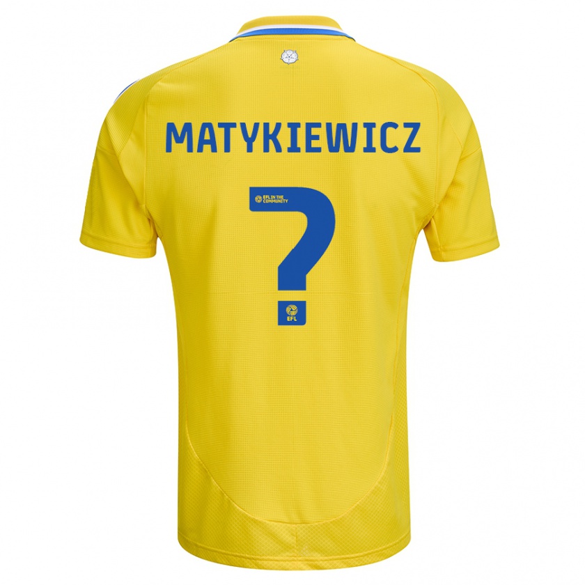 Kandiny Damen Luke Matykiewicz #0 Gelb Blau Auswärtstrikot Trikot 2024/25 T-Shirt