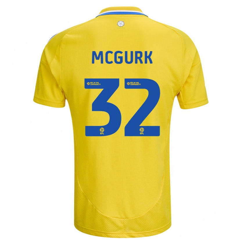 Kandiny Damen Sean Mcgurk #32 Gelb Blau Auswärtstrikot Trikot 2024/25 T-Shirt