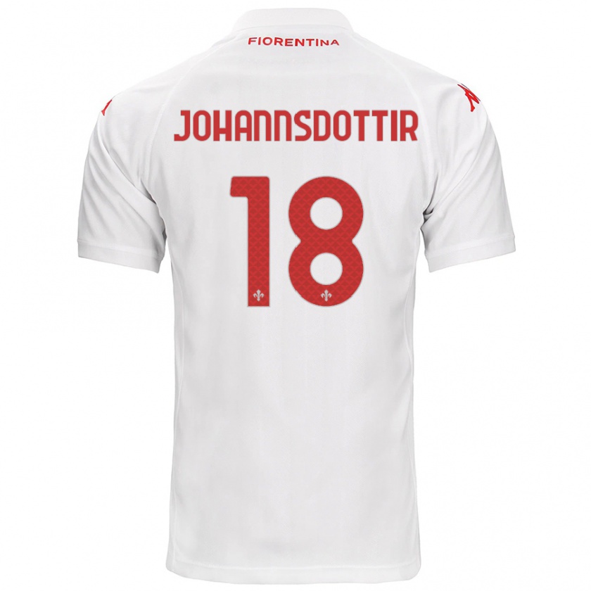 Kandiny Damen Alexandra Jóhannsdóttir #18 Weiß Auswärtstrikot Trikot 2024/25 T-Shirt