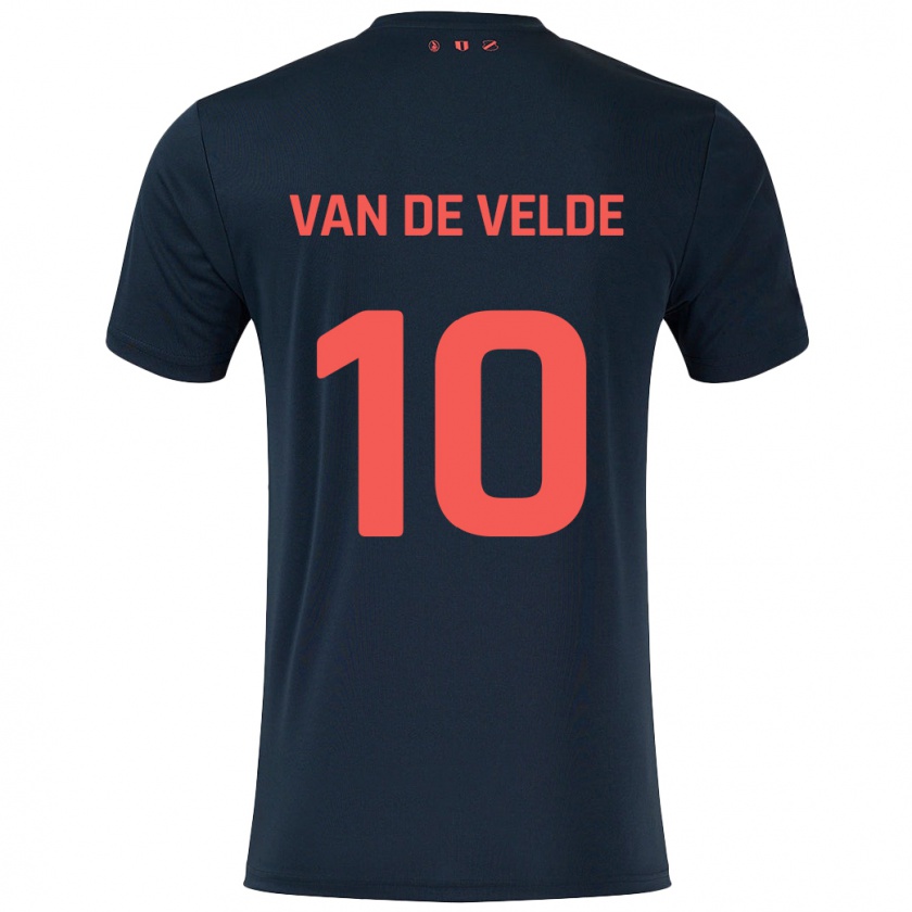 Kandiny Damen Senne Van De Velde #10 Schwarz Rot Auswärtstrikot Trikot 2024/25 T-Shirt