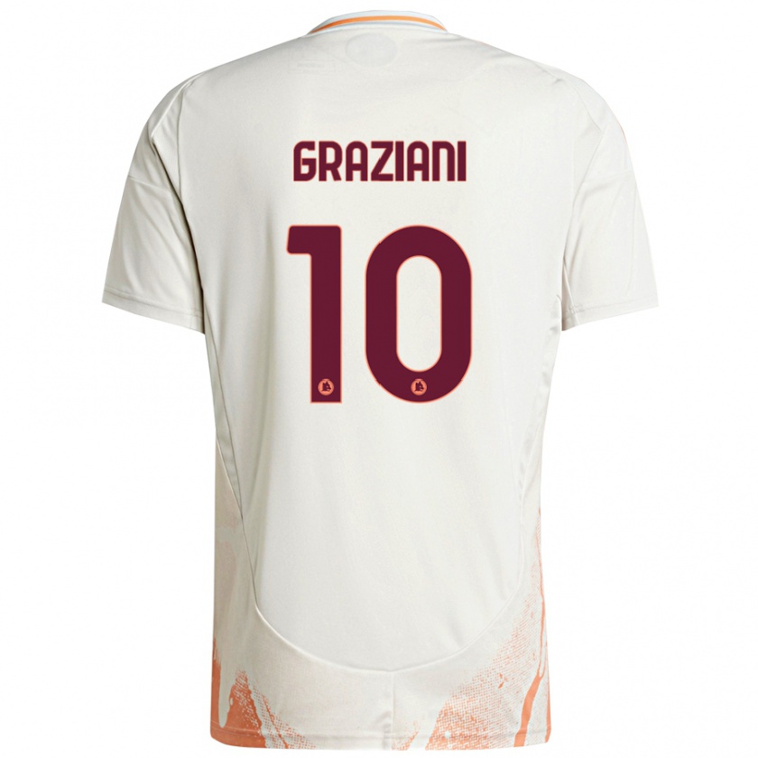 Kandiny Damen Leonardo Graziani #10 Cremeweiß Orange Auswärtstrikot Trikot 2024/25 T-Shirt