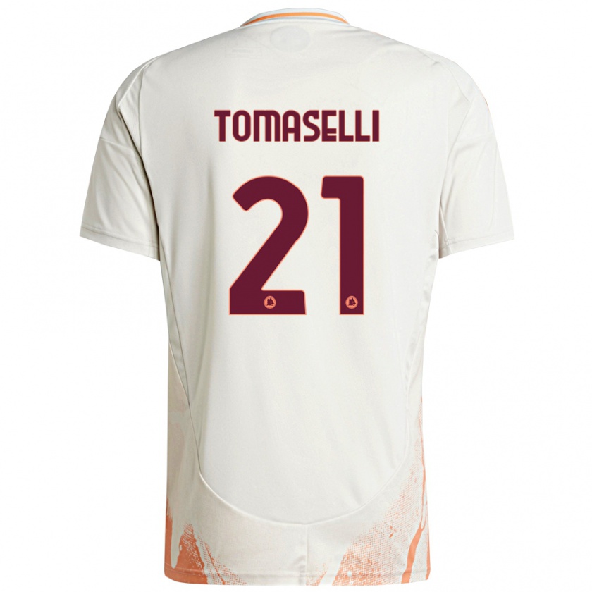 Kandiny Damen Martina Tomaselli #21 Cremeweiß Orange Auswärtstrikot Trikot 2024/25 T-Shirt