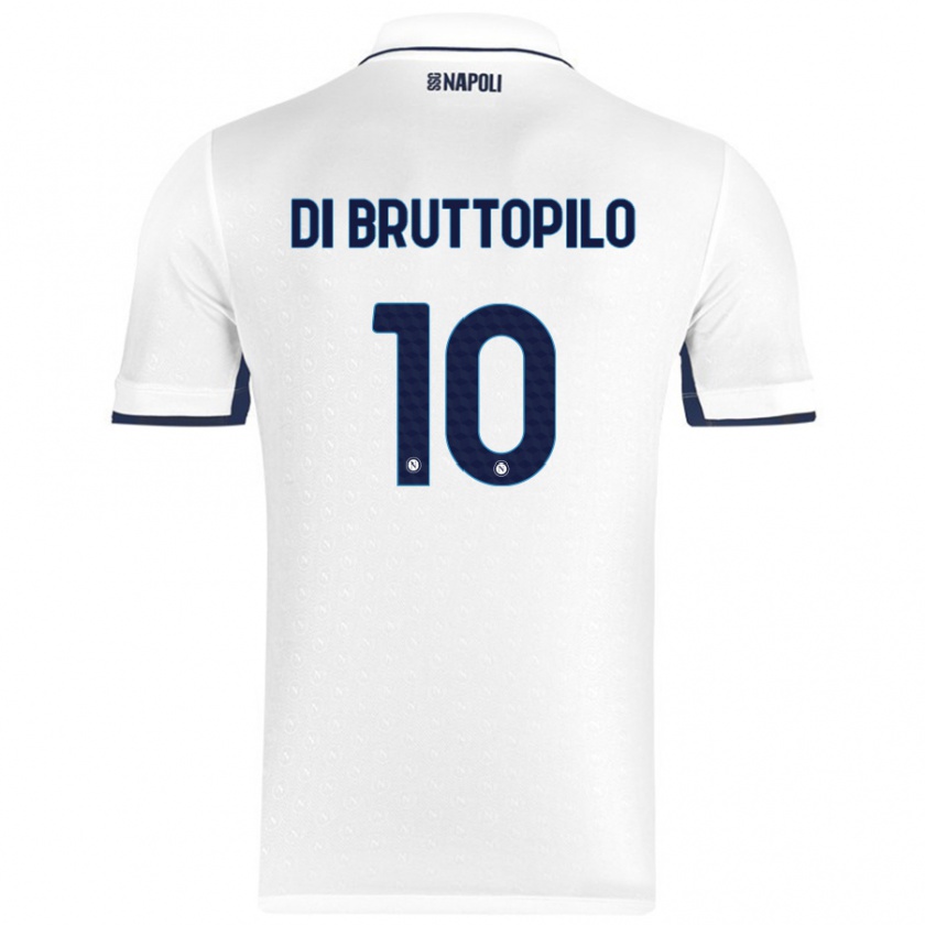 Kandiny Damen Giuseppe Ambrosino Di Bruttopilo #10 Weiß Königsblau Auswärtstrikot Trikot 2024/25 T-Shirt