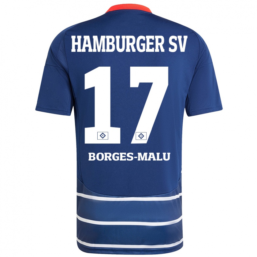 Kandiny Damen Louis Borges-Malu #17 Dunkelblau Auswärtstrikot Trikot 2024/25 T-Shirt