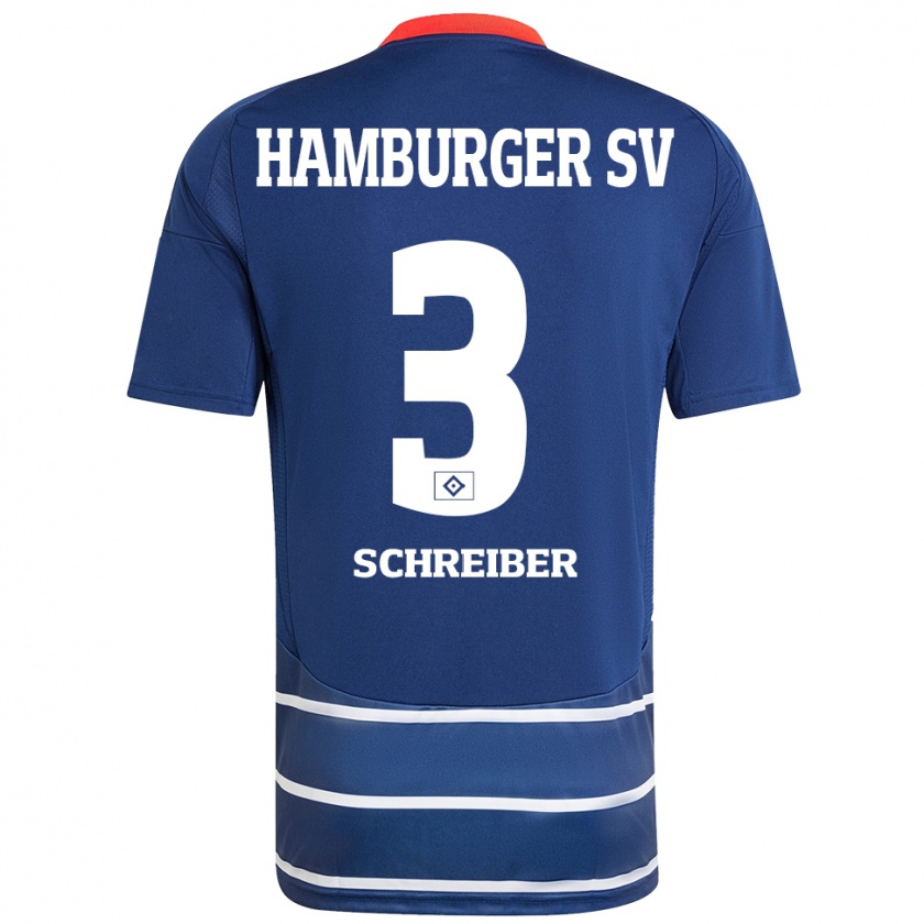 Kandiny Damen David Schreiber #3 Dunkelblau Auswärtstrikot Trikot 2024/25 T-Shirt