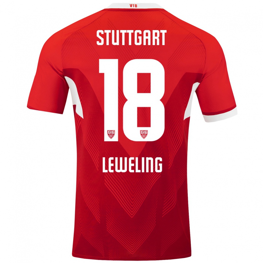 Kandiny Damen Jamie Leweling #18 Rot Weiß Auswärtstrikot Trikot 2024/25 T-Shirt