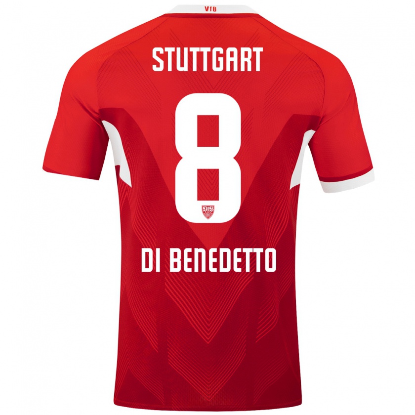 Kandiny Damen Samuele Di Benedetto #8 Rot Weiß Auswärtstrikot Trikot 2024/25 T-Shirt