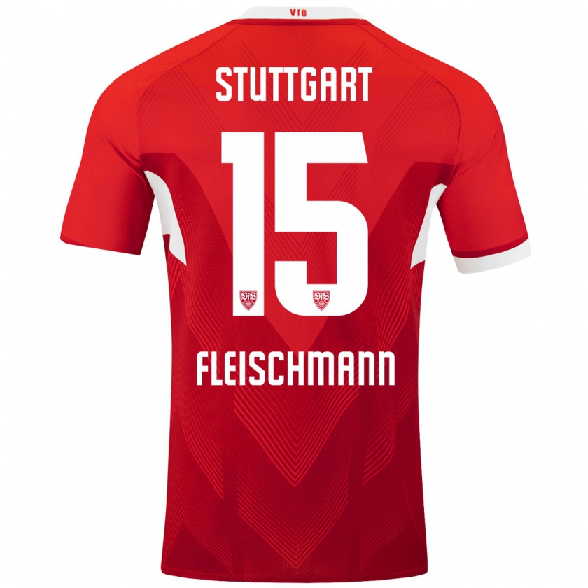 Kandiny Damen Svea Fleischmann #15 Rot Weiß Auswärtstrikot Trikot 2024/25 T-Shirt