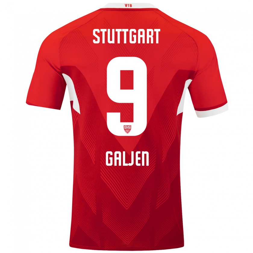 Kandiny Damen Dejan Galjen #9 Rot Weiß Auswärtstrikot Trikot 2024/25 T-Shirt