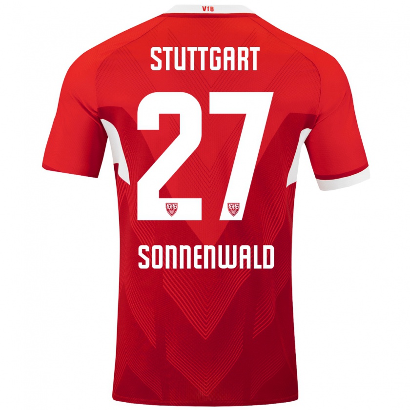 Kandiny Damen Lukas Sonnenwald #27 Rot Weiß Auswärtstrikot Trikot 2024/25 T-Shirt